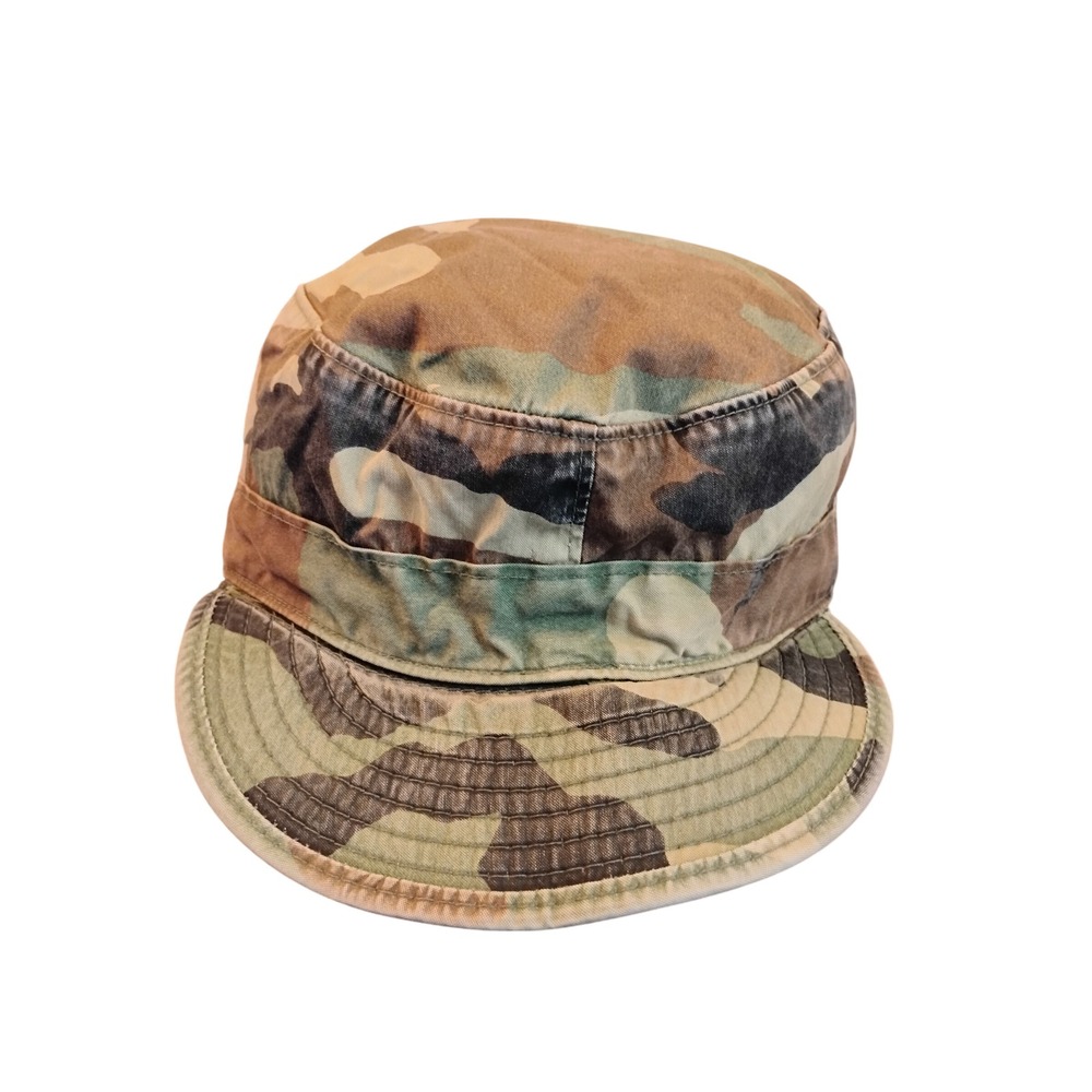 Vintage US Military Woodland Camo Patrol Cap Field Hat Size 7 1/4 Tactical Gear